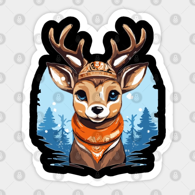 Cute Comic Reindeer Sticker by Obotan Mmienu